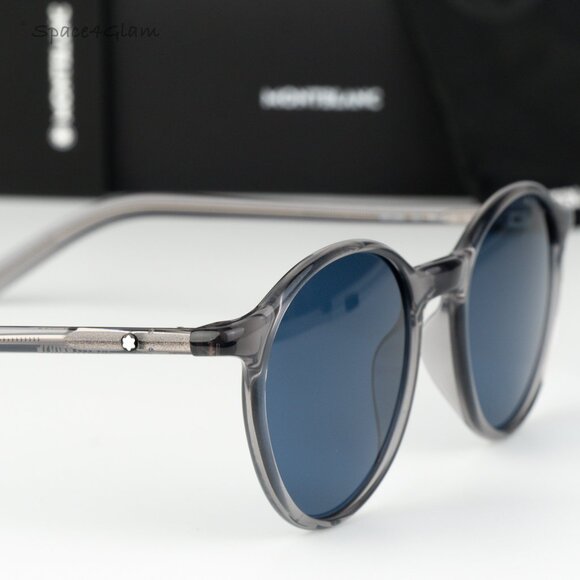 Montblanc Women Sunglasses Grey Blue Round MB0324S 003 NEW AUTHENTIC main image 6